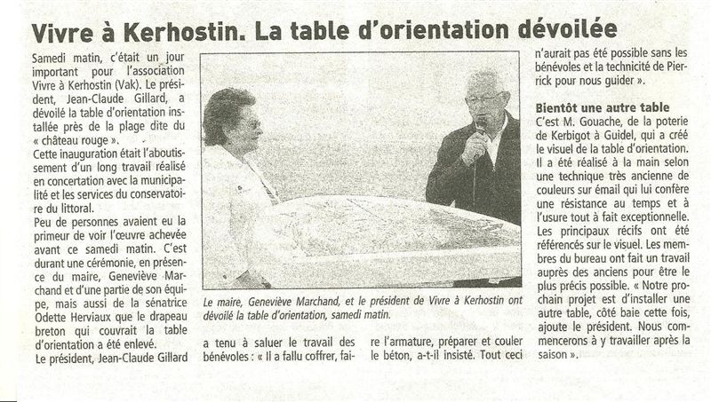 Presse : INAUGURATION DE LA TABLE D’ORIENTATION